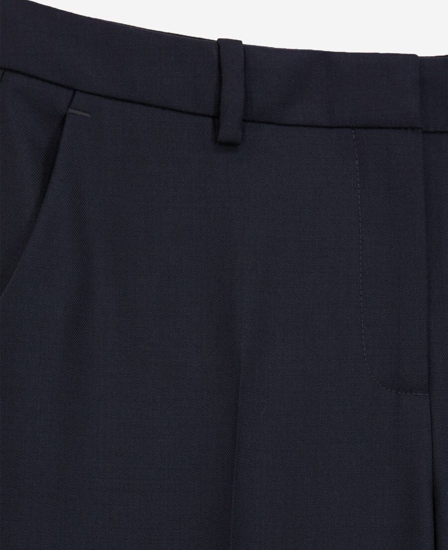 The Kooples WOMEN NAVY navy blue slim-fit wool tailored trousers