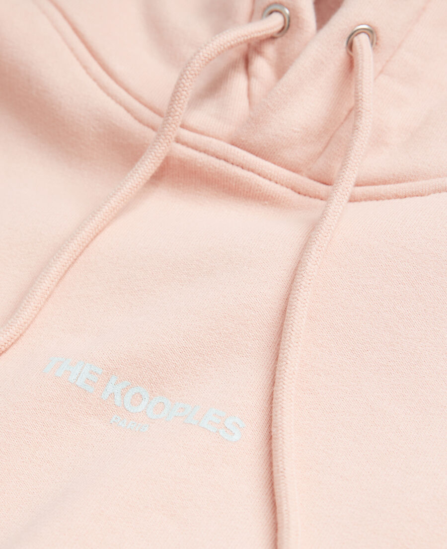 hooded light pink sweatshirt w/ pouch pocket