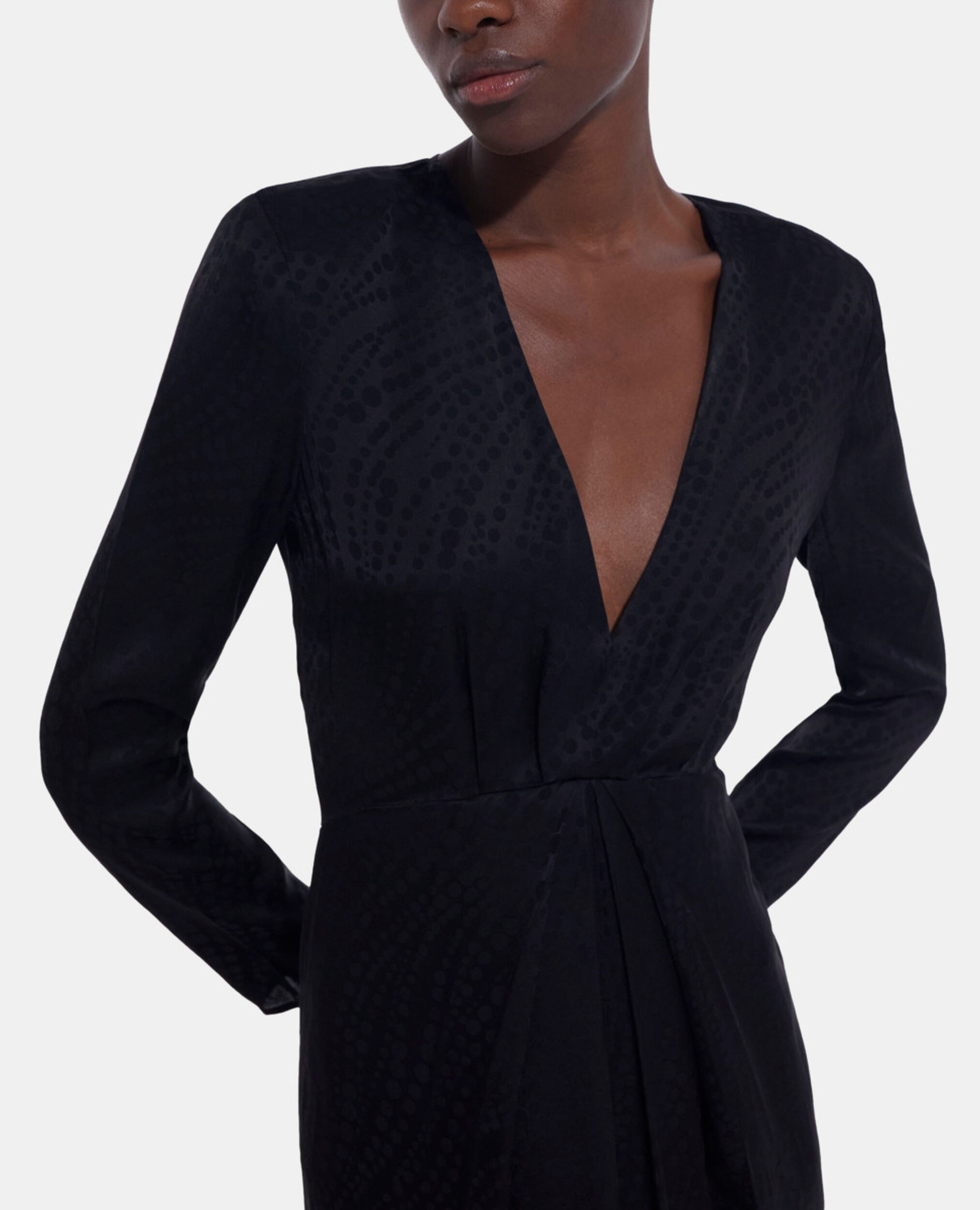 Long printed dress, BLACK, hi-res image number null