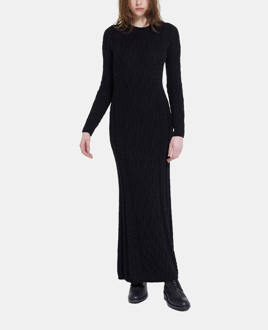 robe longue en laine noire
