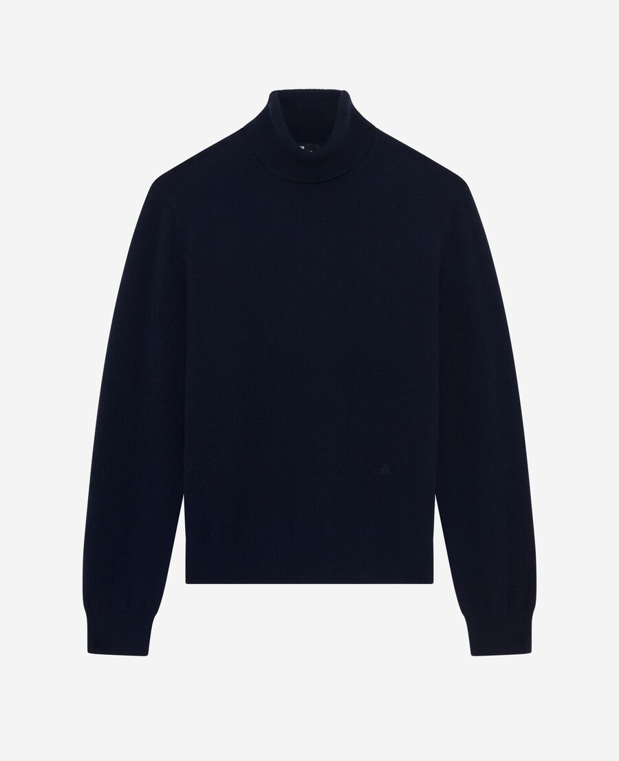 The Kooples HOMME NAVY pull col roulé en cachemire marine