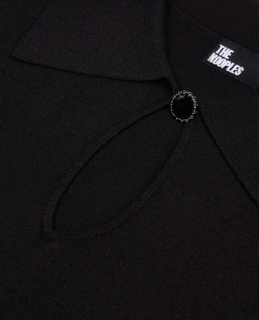 The Kooples FEMME BLACK robe longue en maille noire