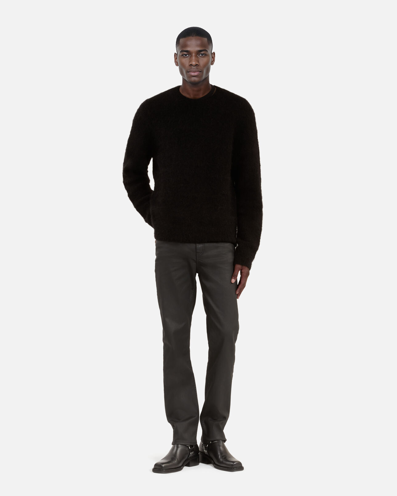 The Kooples HOMME BLACK STONE pull en laine et mohair noir