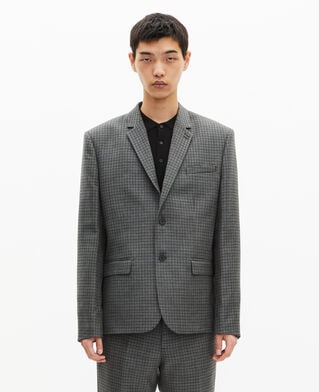 The Kooples H GREY black and grey houndstooth suit jacket