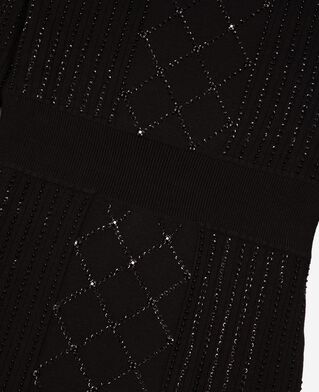 The Kooples F BLACK short knitted dress with rhinestones and pearls, black