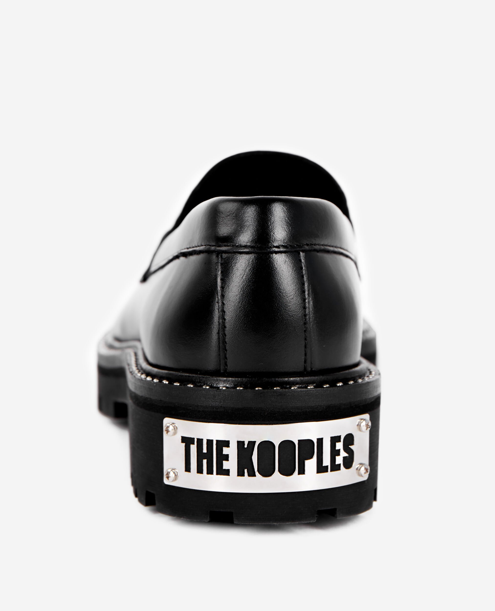 Mocassins en cuir noirs, BLACK, hi-res image number null