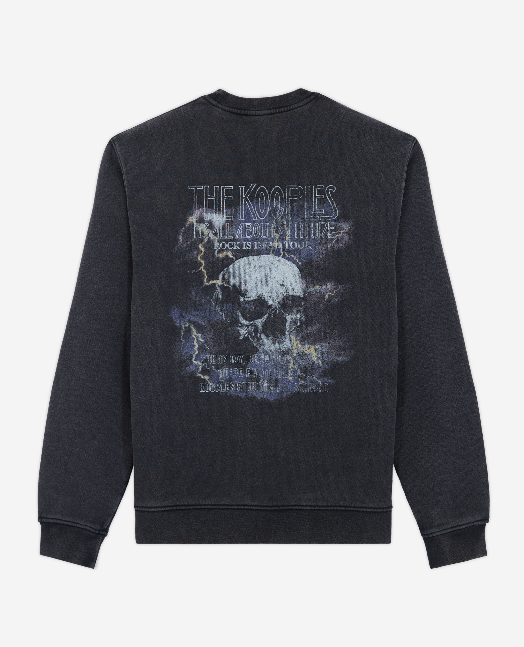 Sudadera estampada negra, BLACK WASHED, hi-res image number null