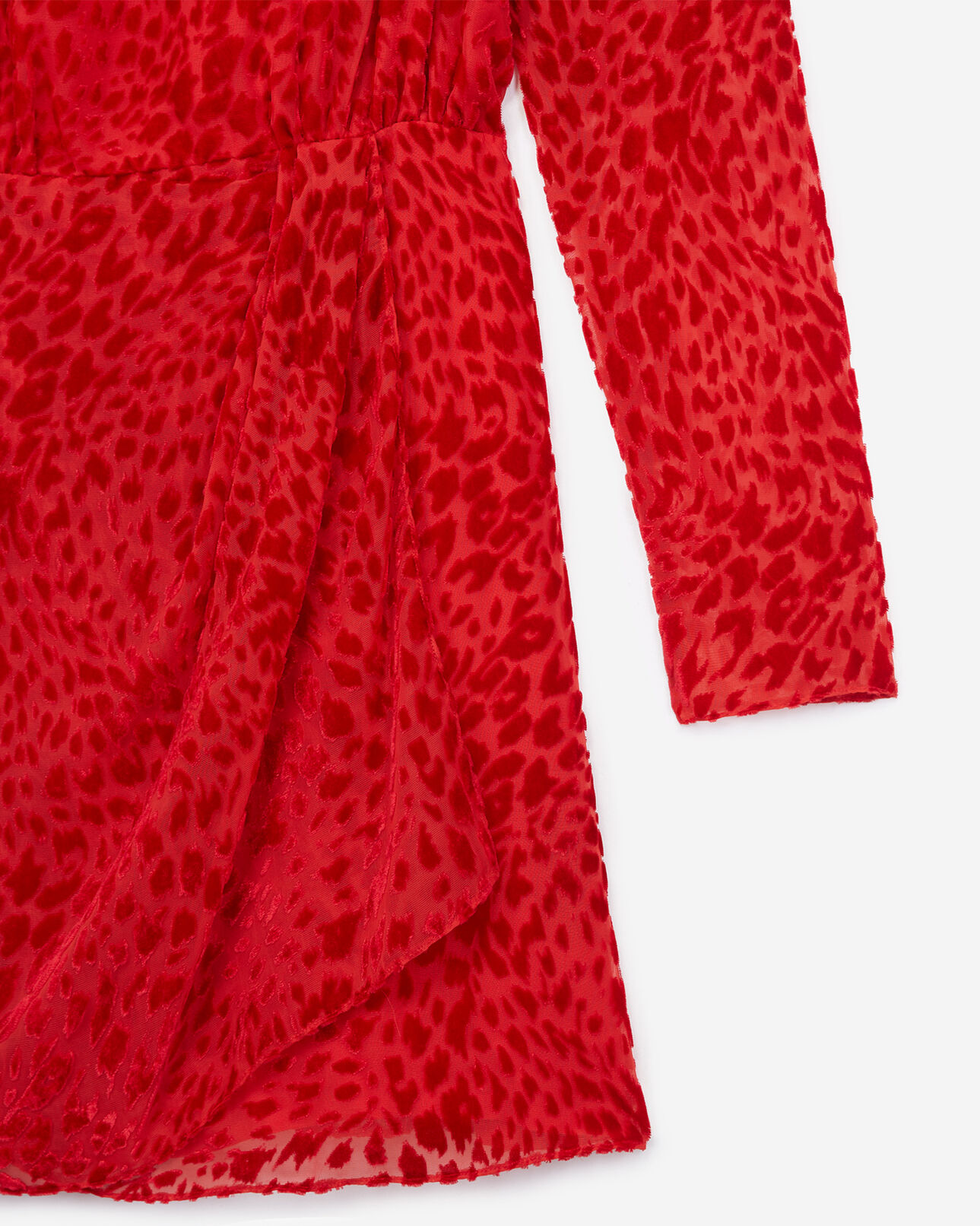 The Kooples WOMEN RED short red dress with puffed sleeves