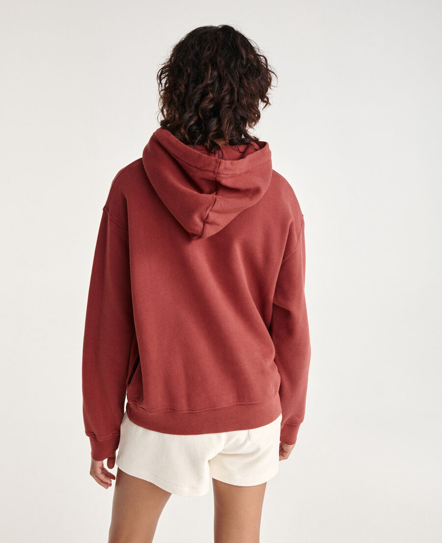 burgundy sweatshirt fleece with silver logo
