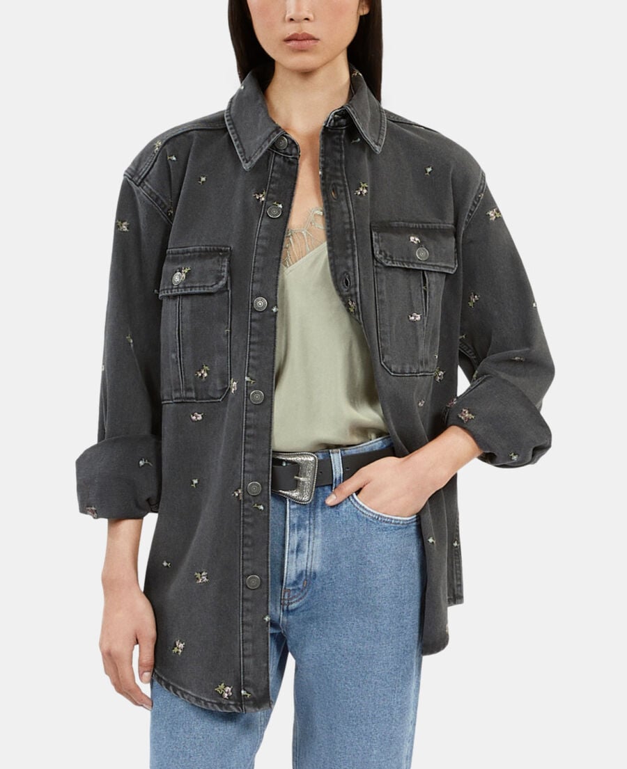 The Kooples FEMME GREY surchemise en denim gris