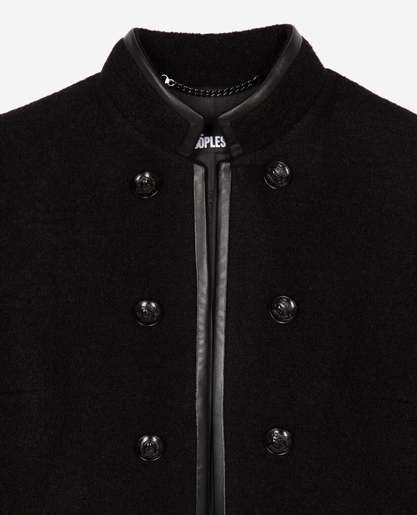The Kooples FEMME BLACK veste style officier en laine noire