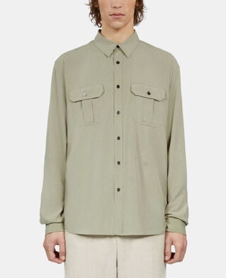 The Kooples HERREN KAKI GREY hellgrünes hemd