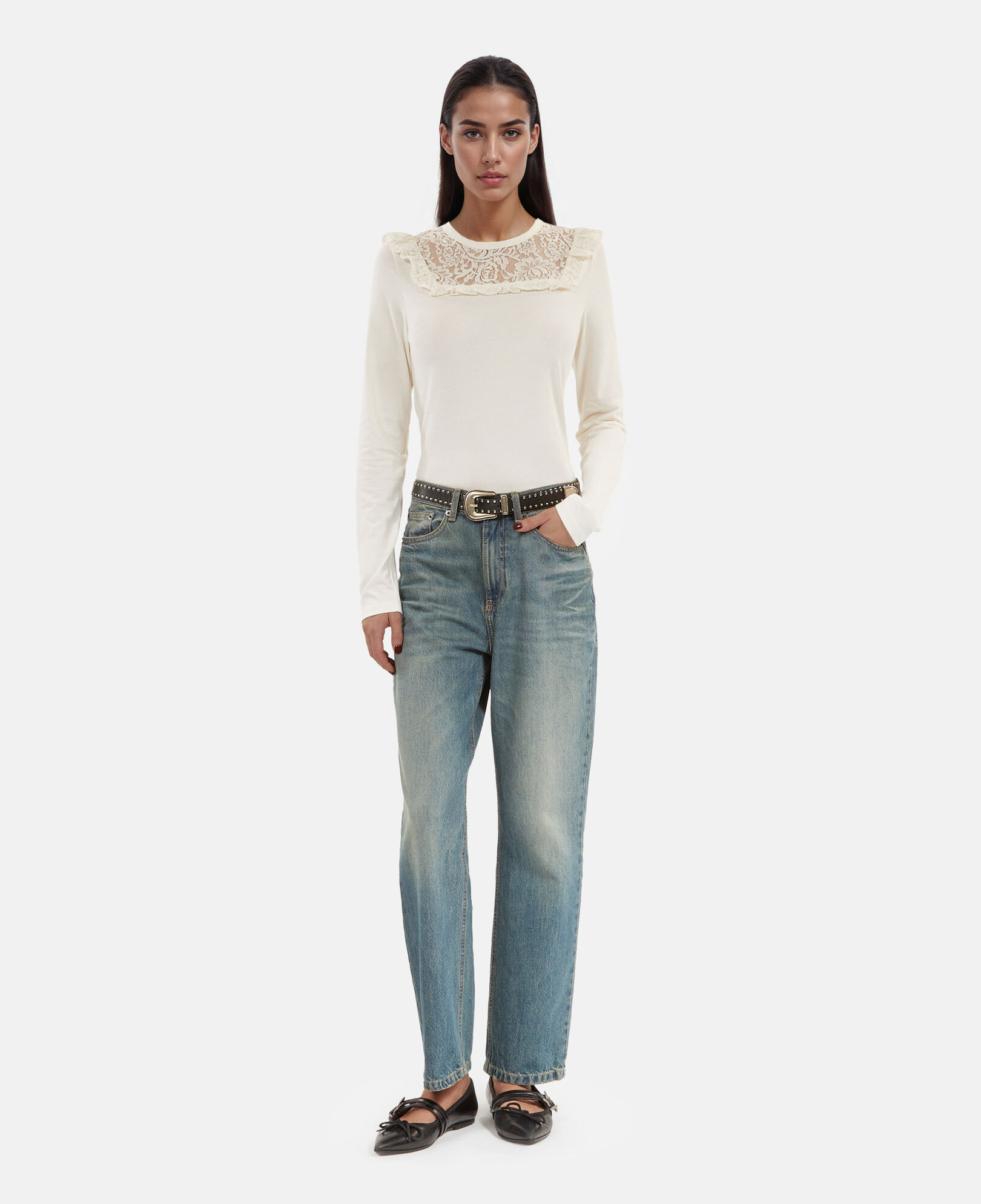 The Kooples WOMEN WHITE long-sleeved white t-shirt