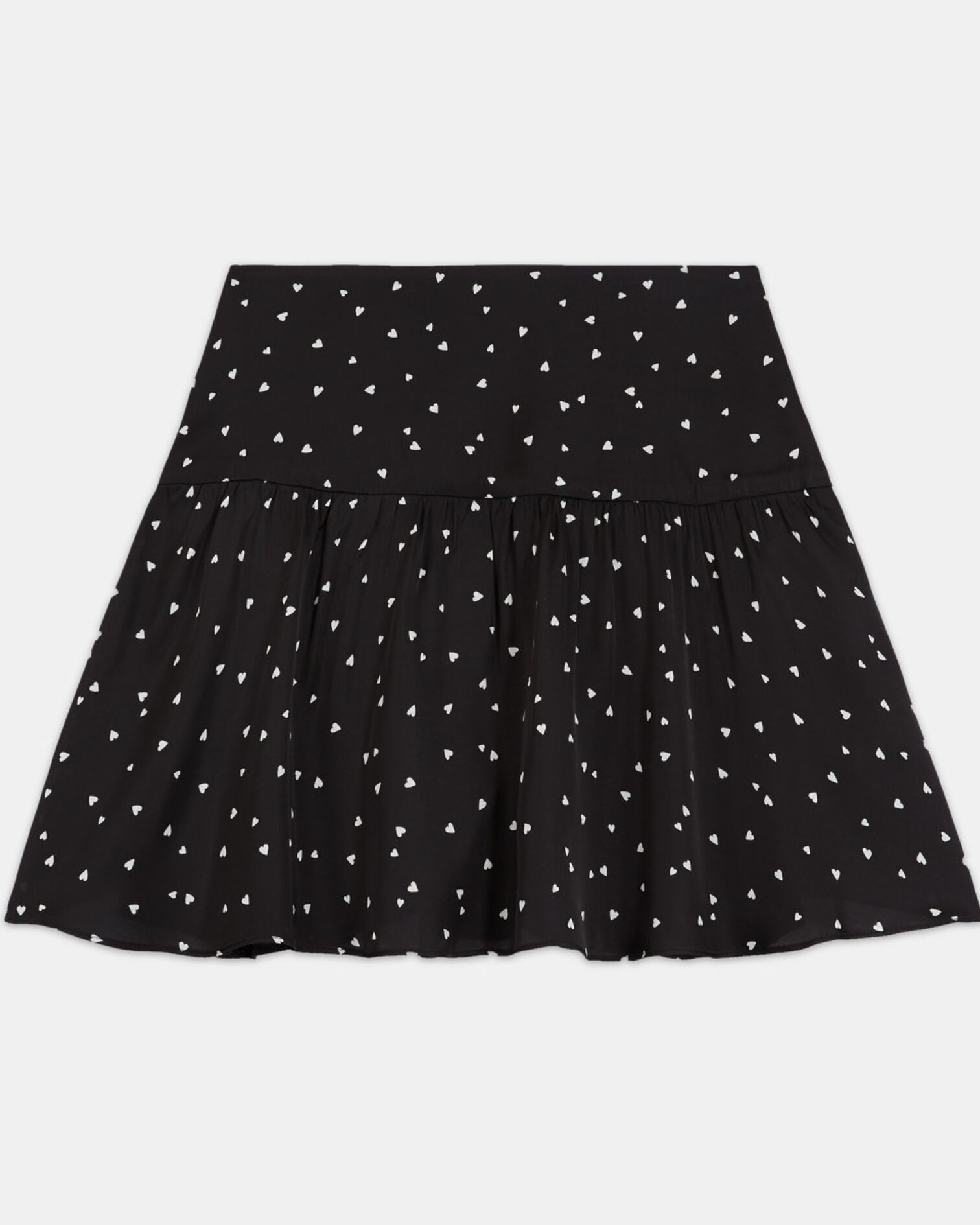 Short printed skirt, BLACK, hi-res image number null