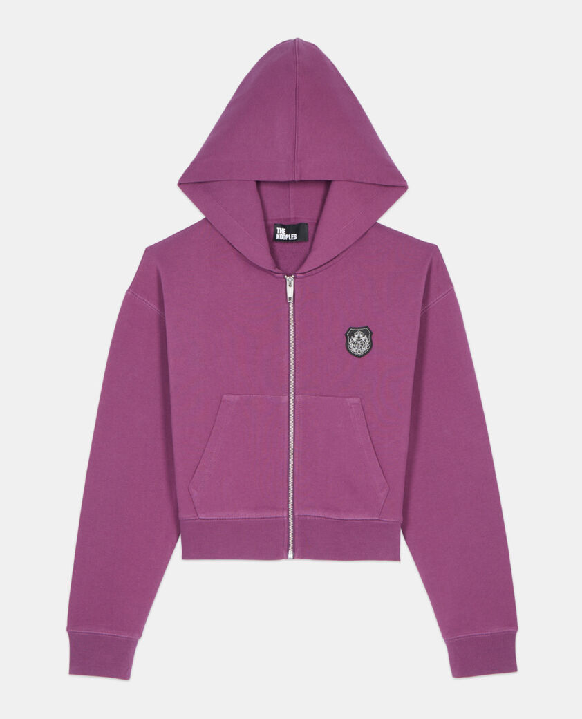The Kooples WOMEN PRUNE purple blazon hoodie