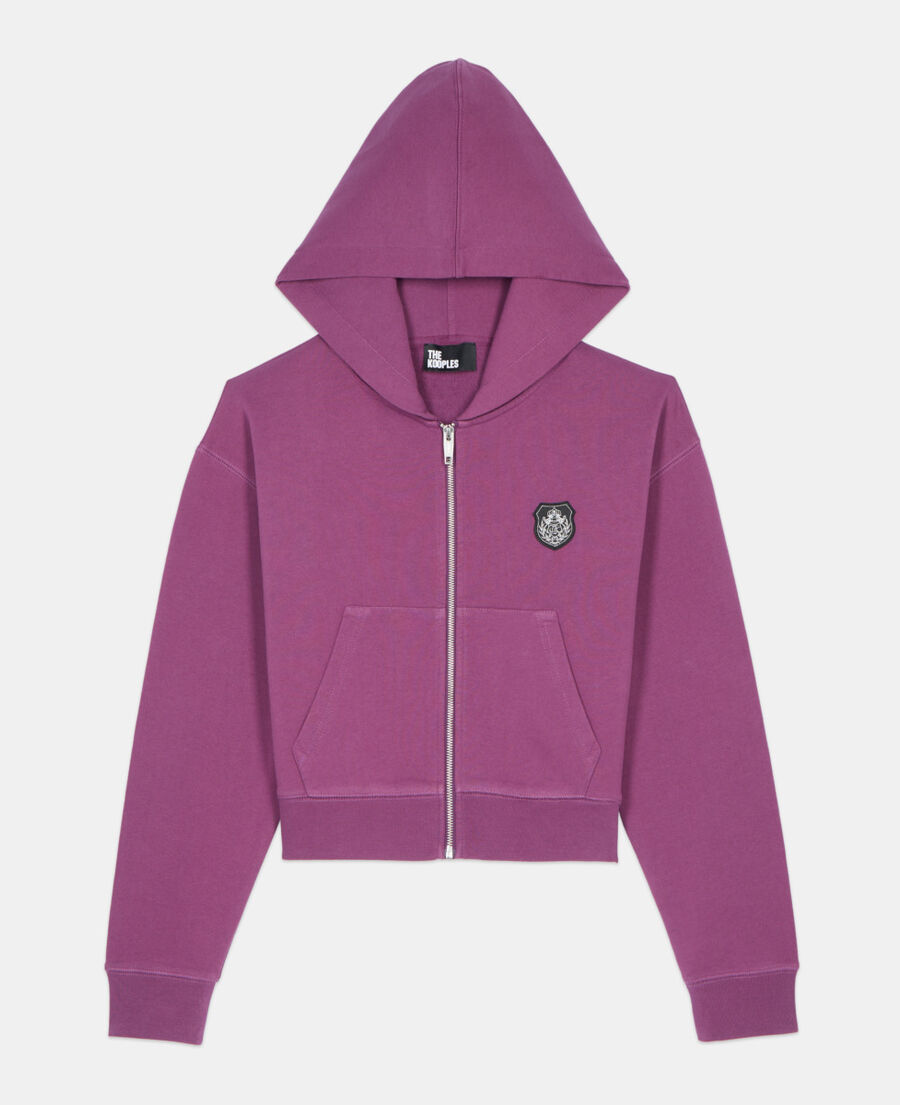 The Kooples FEMME PRUNE sweatshirt &agrave; capuche blason violet