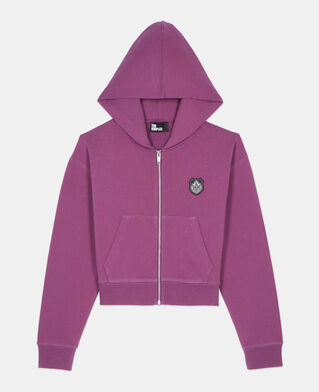 The Kooples FEMME PRUNE sweatshirt &agrave; capuche blason violet