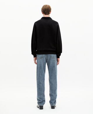 The Kooples H BLACK WASHED black polo-neck sweatshirt