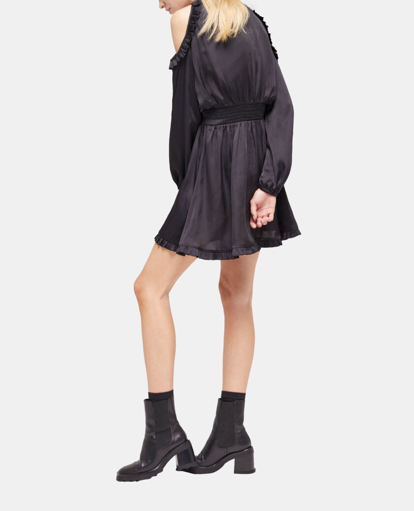 The Kooples DAMEN BLACK schwarzes kurzes kleid mit rüschen