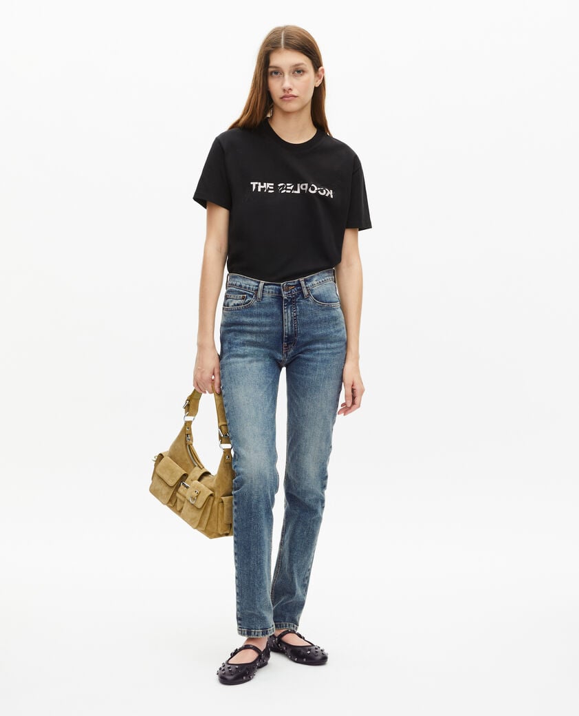 The Kooples FEMME USED RAPIECE jean slim bleu d&eacute;lav&eacute;