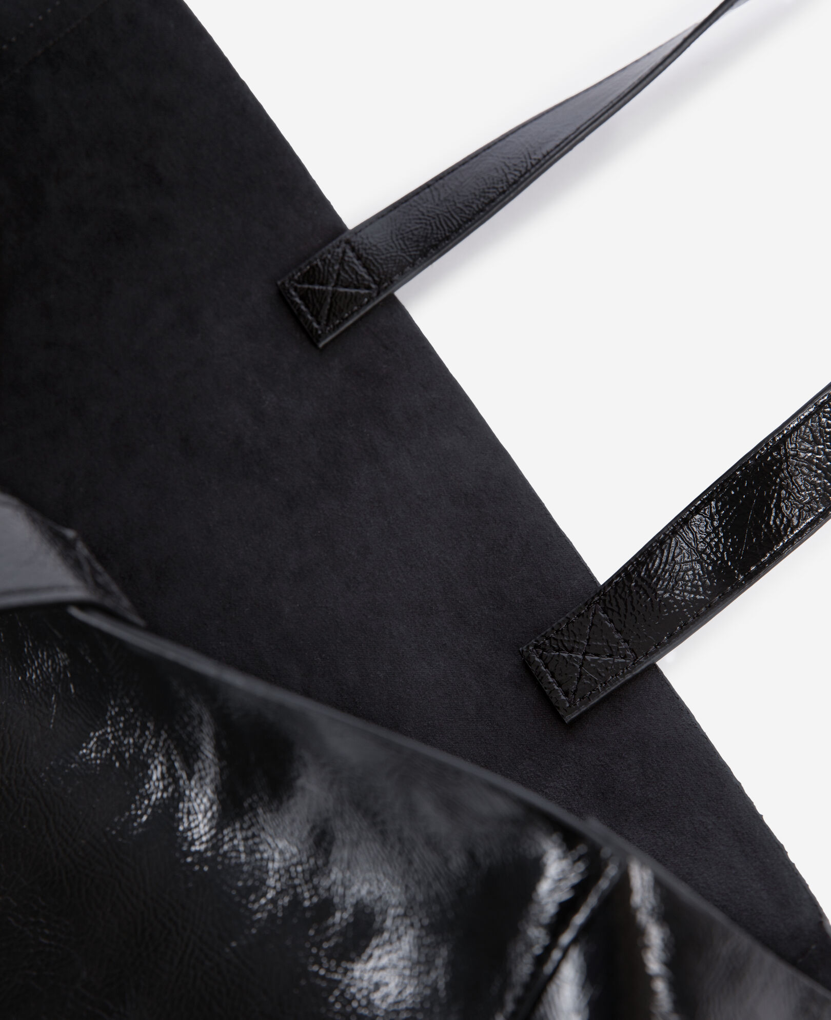 The Kooples DAMEN BLACK schwarze tragetasche in lederoptik