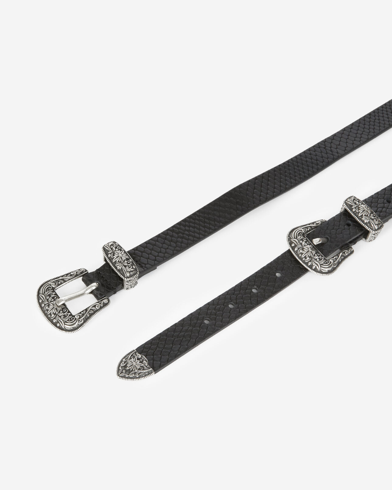 The Kooples WOMEN BLACK / SILVER women's black belt
