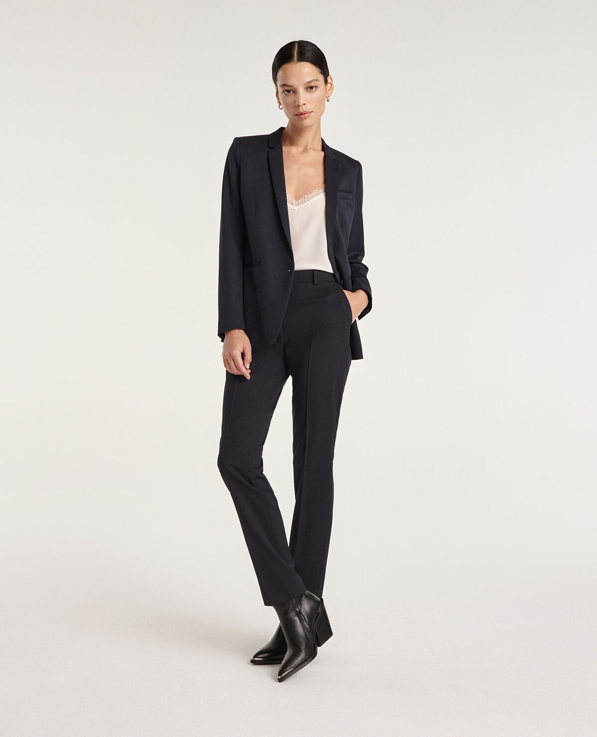 Veste bleue habillee laine tailleur The Kooples