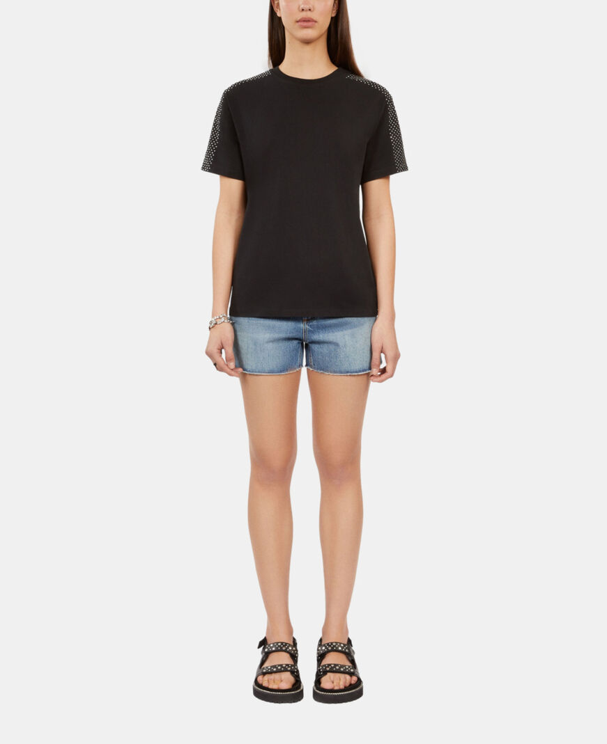 The Kooples MUJER BLACK camiseta mujer negra estrás