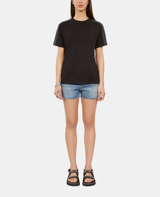 The Kooples MUJER BLACK camiseta mujer negra estrás