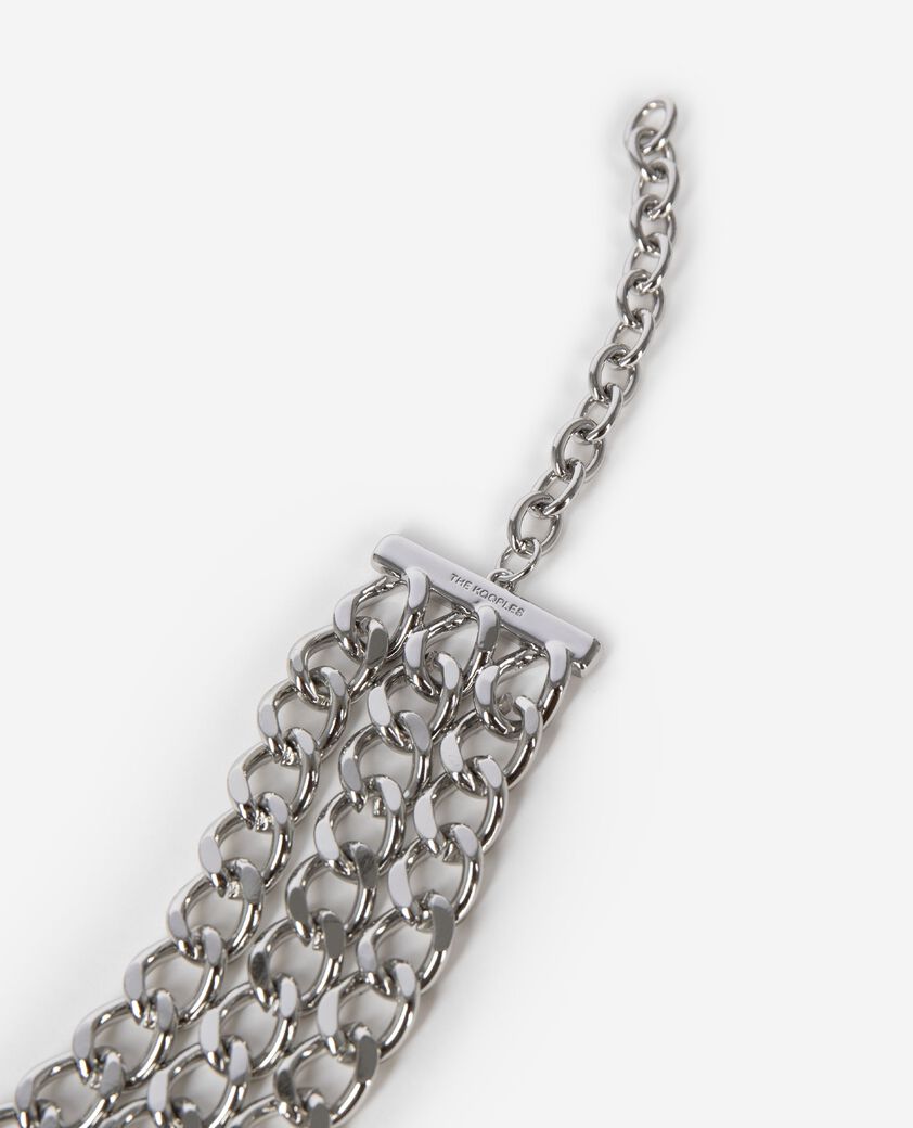 The Kooples WOMEN BLACK SILVER silver chain bracelet