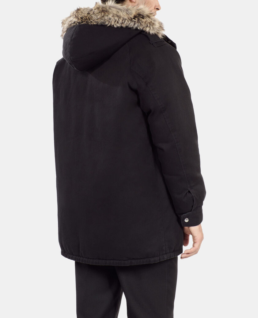 The Kooples HOMME BLACK parka à capuche noire