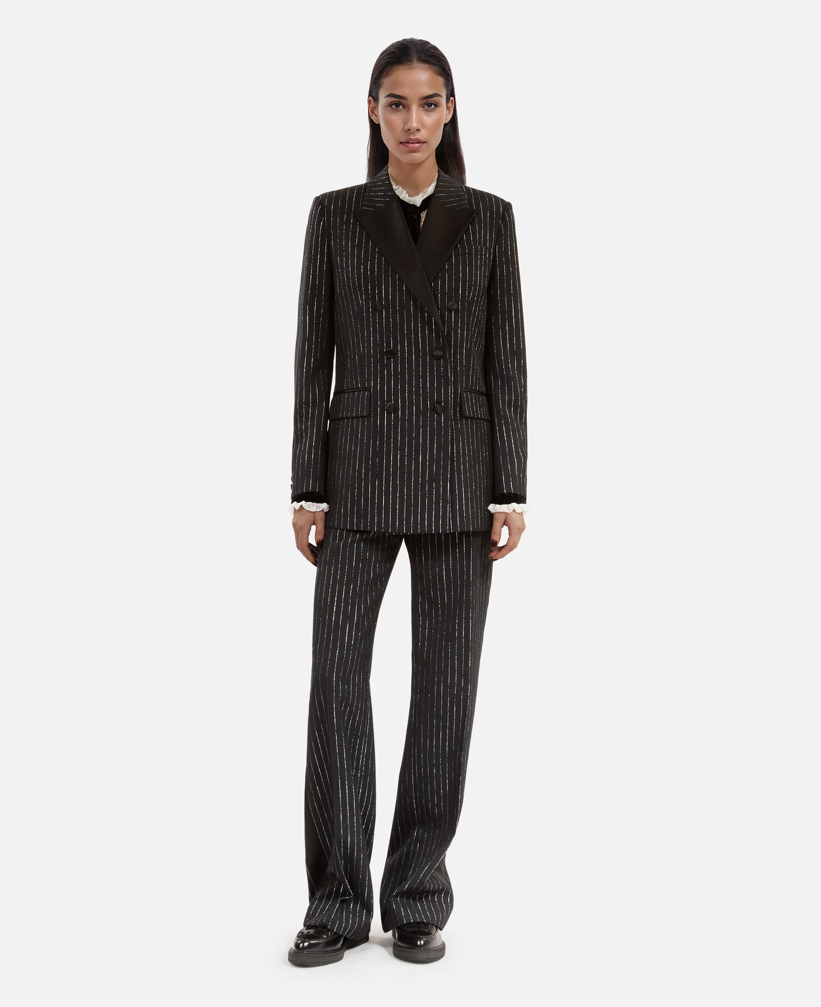 The Kooples MUJER BLACK chaqueta traje rayas negra