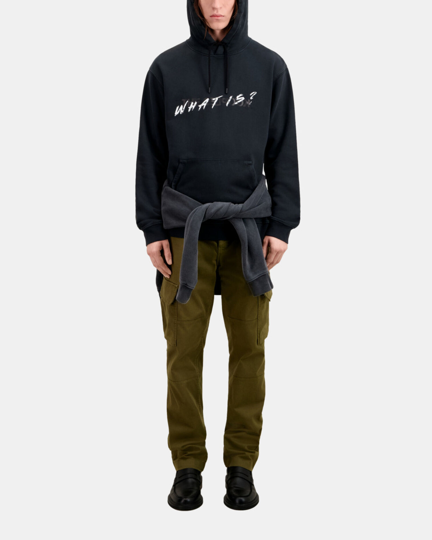 Men's Black What is hoodie, BLACK WASHED, hi-res image number null