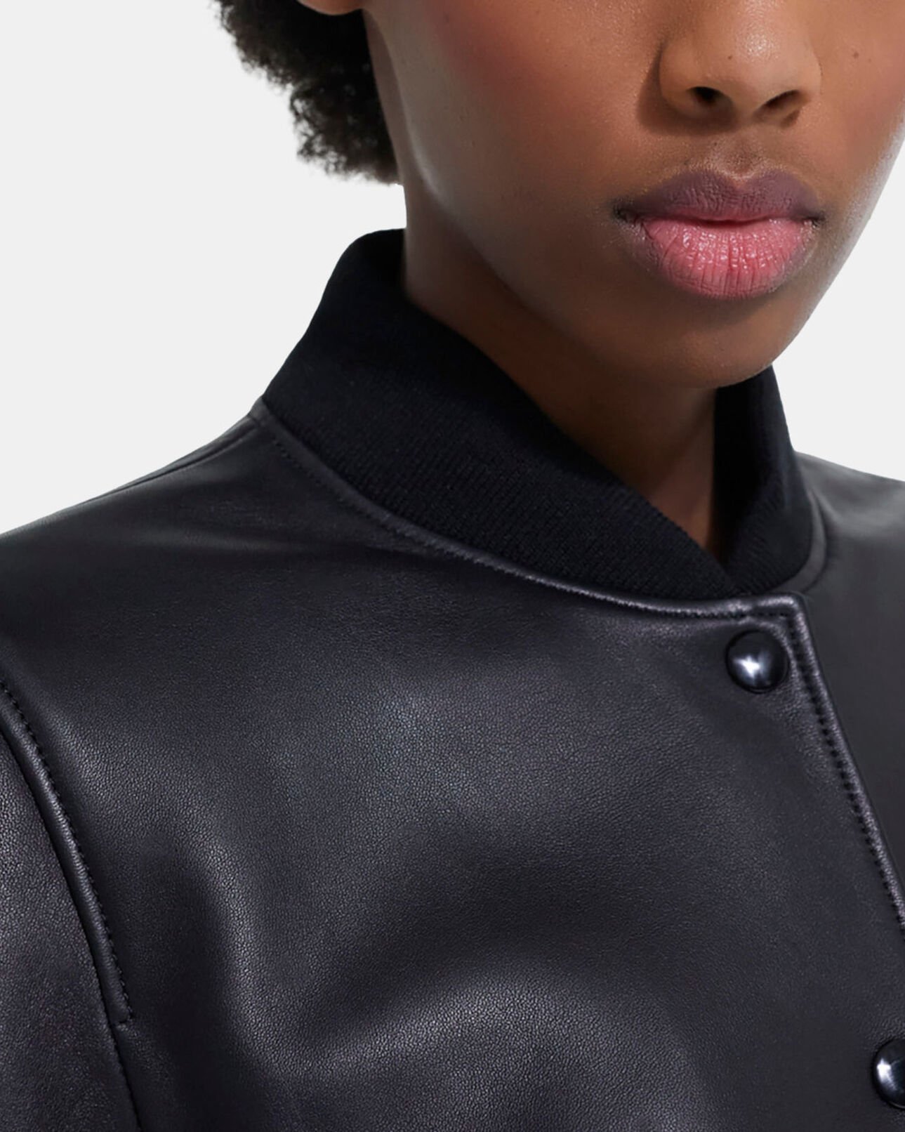 The Kooples FEMME BLACK blouson en cuir noir