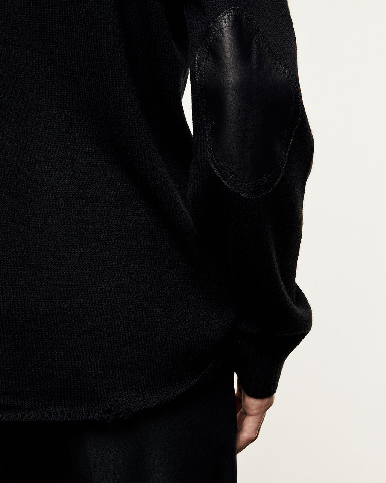 The Kooples HOMME BLACK pull laine mélangée noir à logo