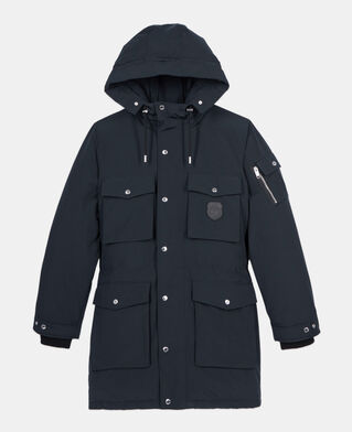 The Kooples MEN NAVY navy blue hooded parka