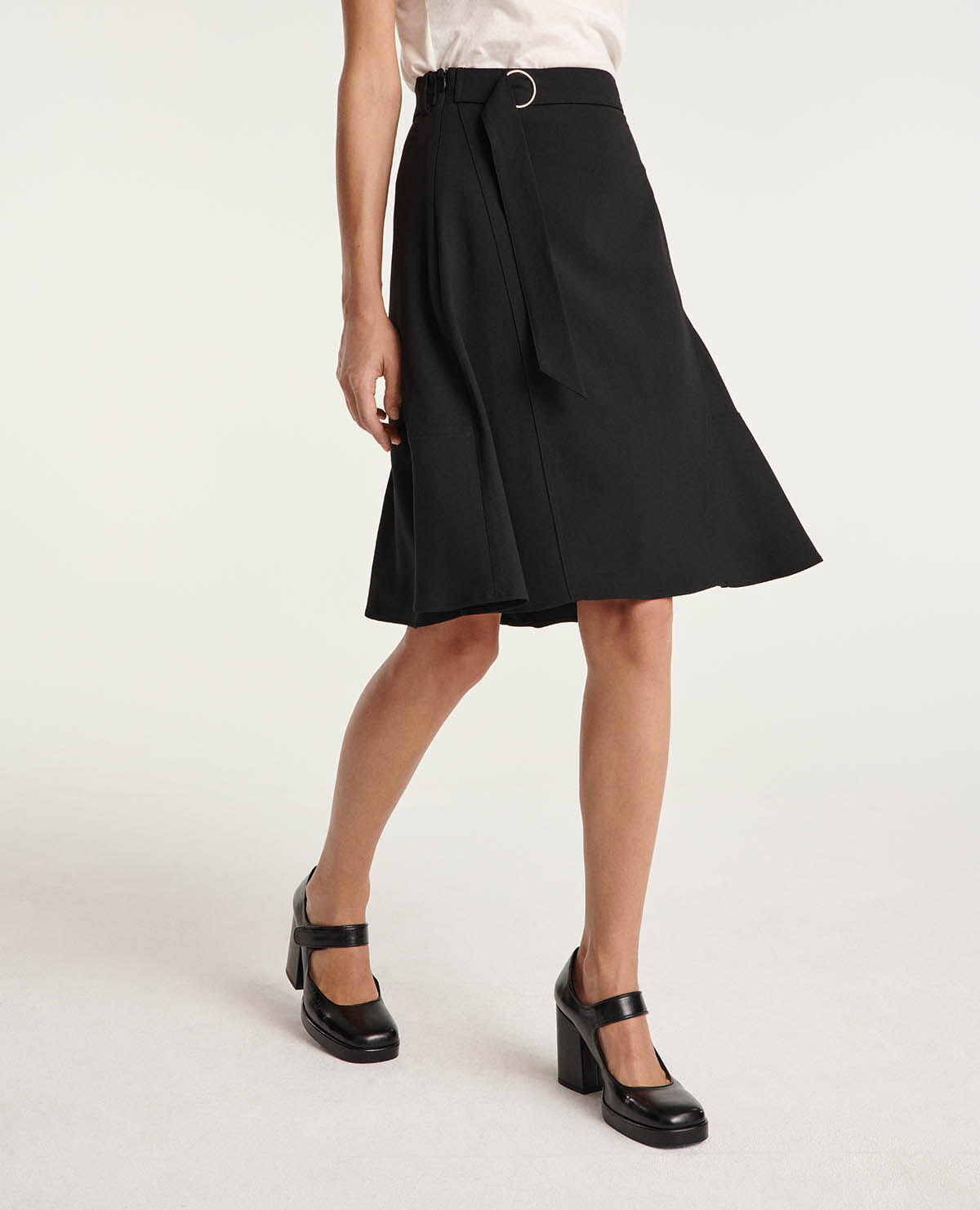 Jupe longue laine noire evasee The Kooples