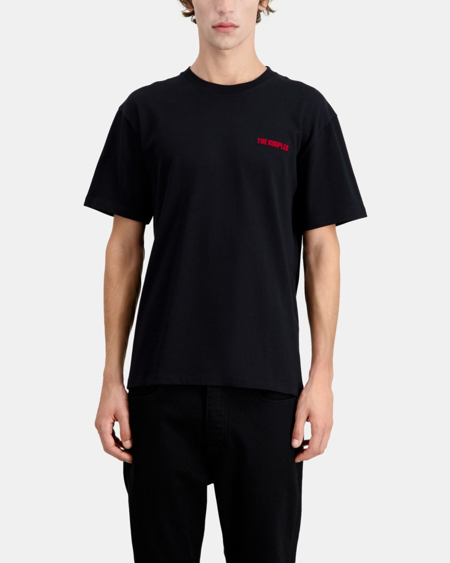 T-shirt Homme noir avec sérigraphie logo, BLACK, hi-res image number null