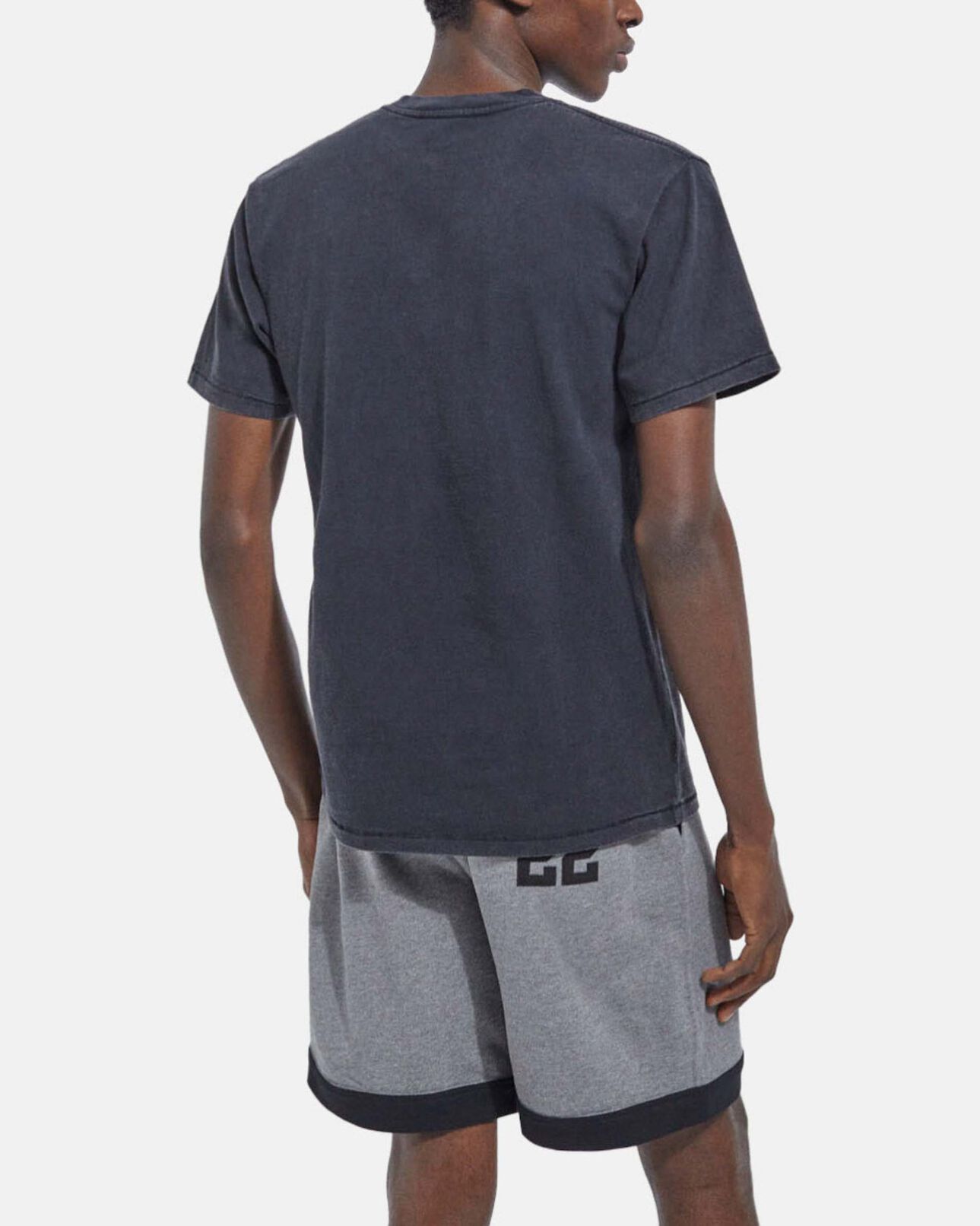 The Kooples HOMBRE BLACK WASHED camiseta negra estampada algodón redondo