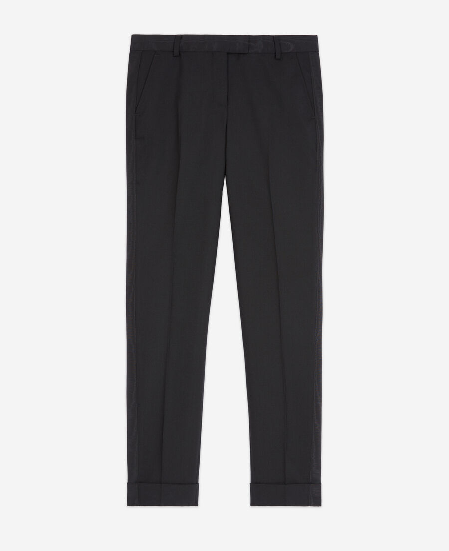 pantalon en laine noir