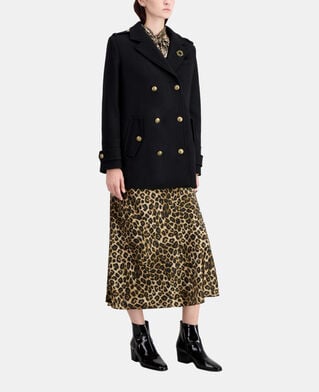 The Kooples FEMME BLACK caban noir en laine mélangée