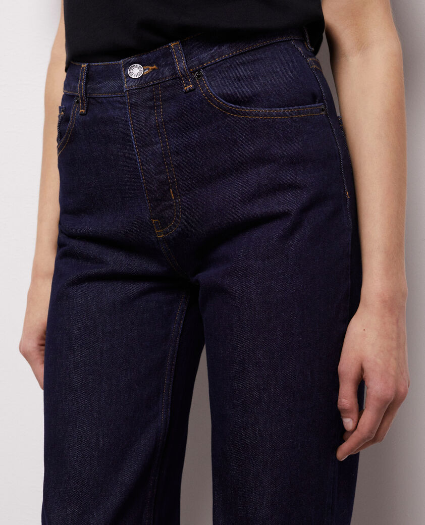 The Kooples WOMEN BLUE BRUT blue straight-cut jeans