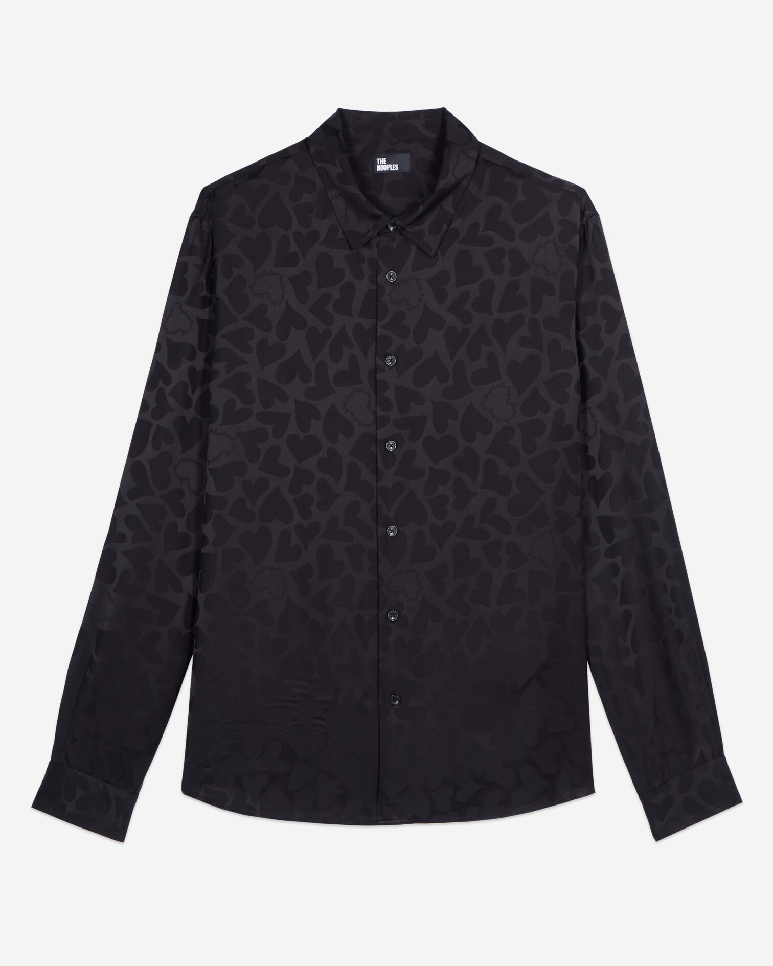 Chemise jacquard noire, BLACK, hi-res image number null