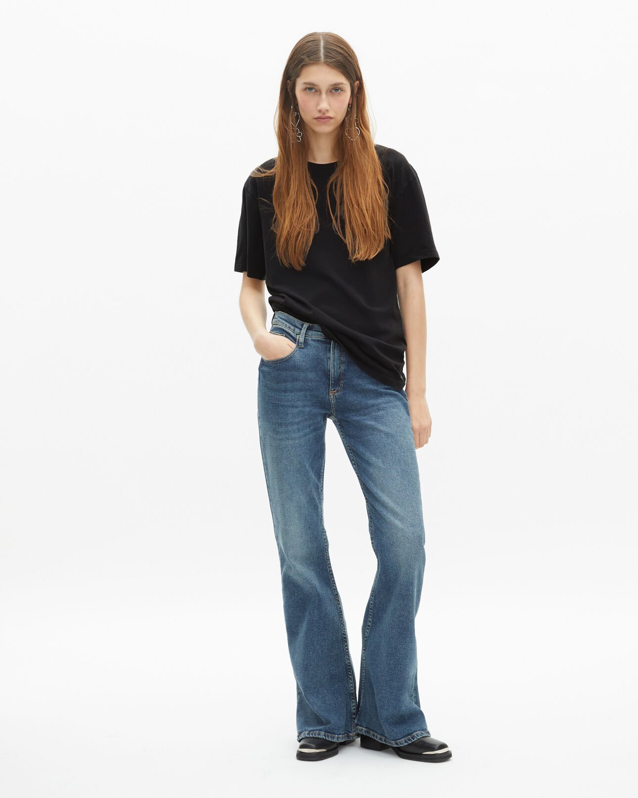 The Kooples UNISEX BLACK WASHED the doors x the kooples – unisex-t-shirt in verblichenem schwarz