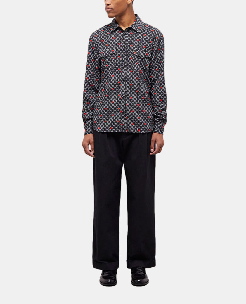 The Kooples HERREN BLACK bedrucktes hemd