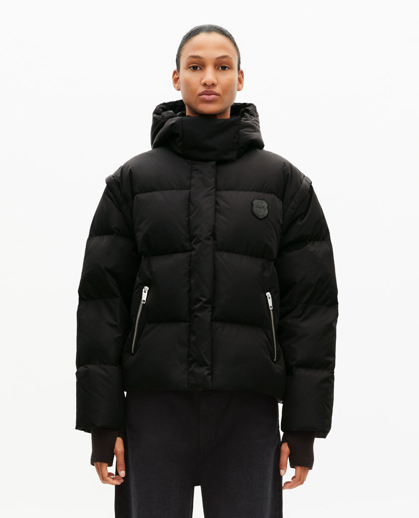 The Kooples DAMEN BLACK daunenjacke mit abnehmbaren &auml;rmeln schwarz