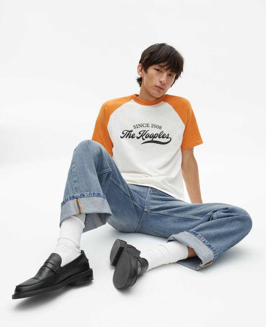 The Kooples HOMME ECRU t-shirt avec sérigraphie logo écru