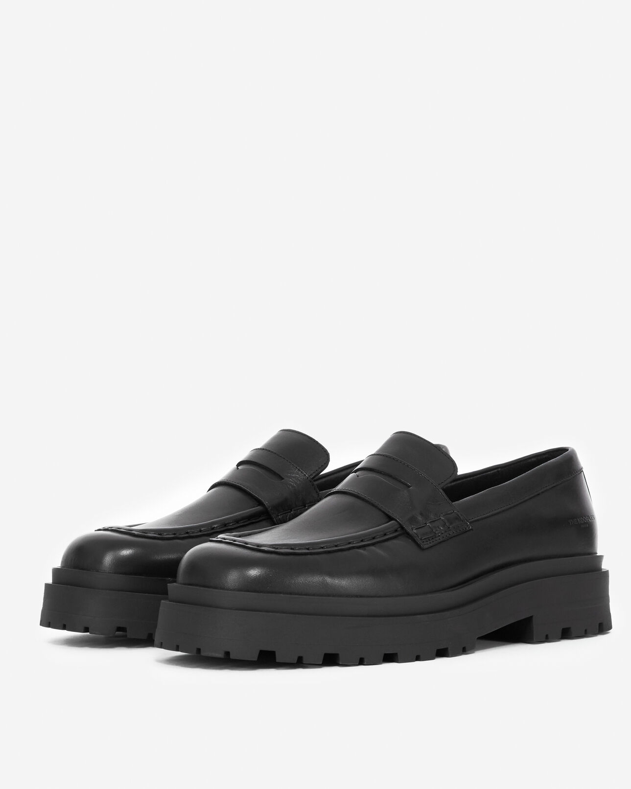 The Kooples HOMME BLACK mocassins noirs cuir semelle compensée
