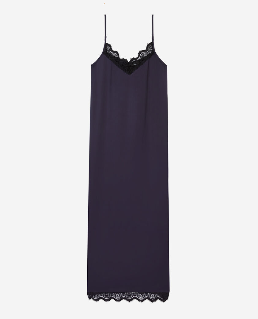 The Kooples FEMME NAVY robe nuisette longue bleu marine