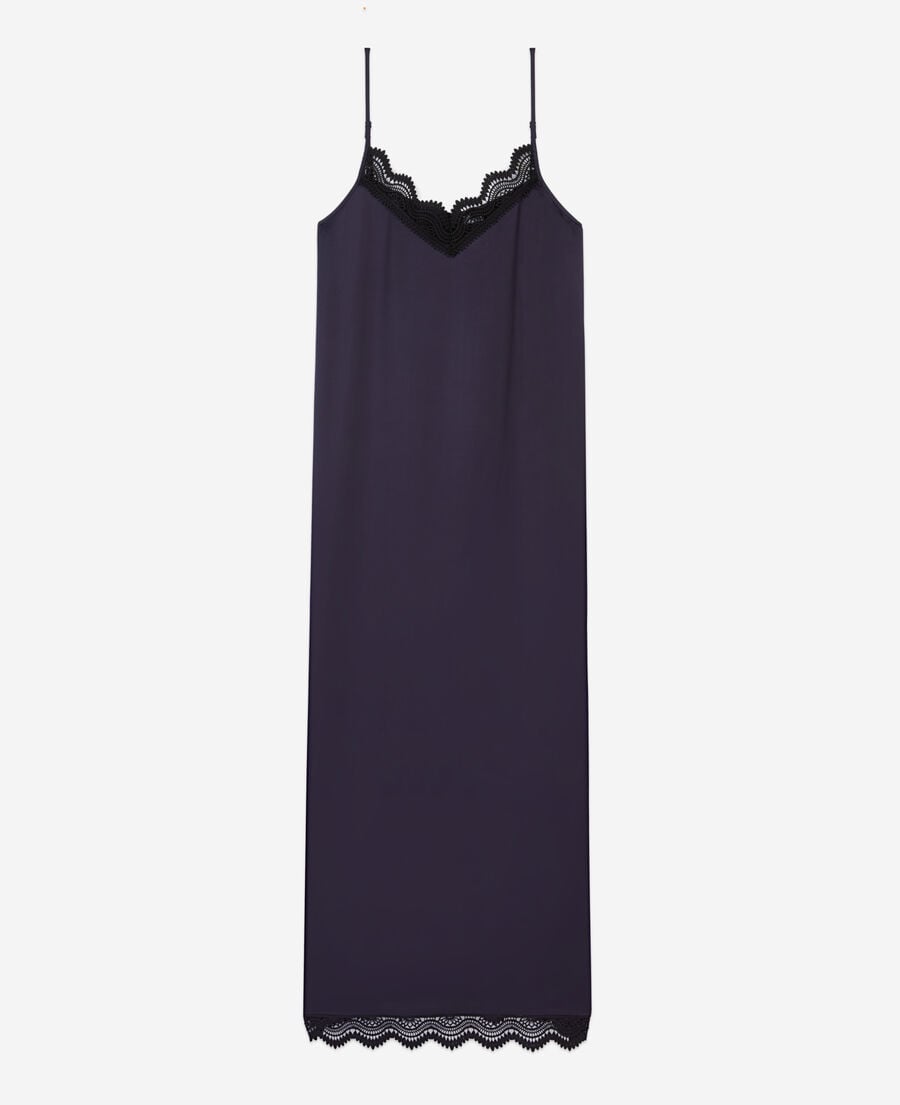 The Kooples F NAVY long navy blue slip dress